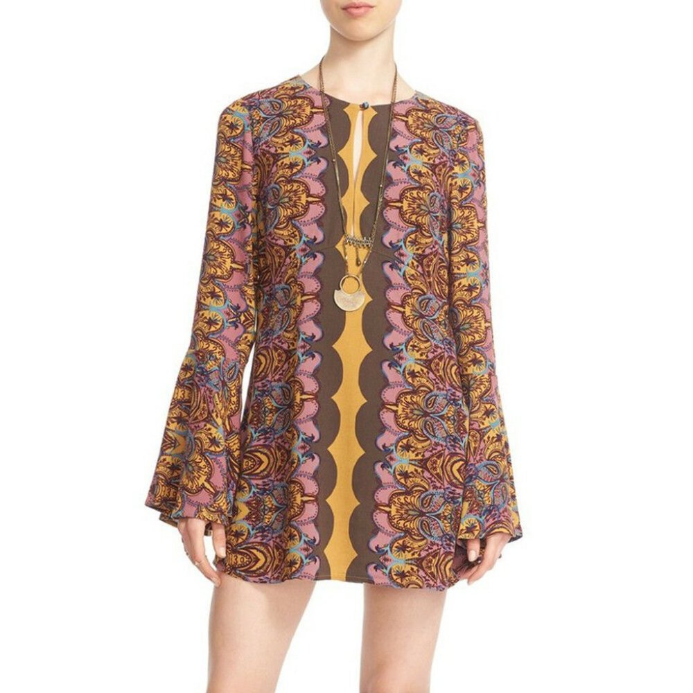 FREE PEOPLE Ossie Vibes Dress in Gold - 0,2